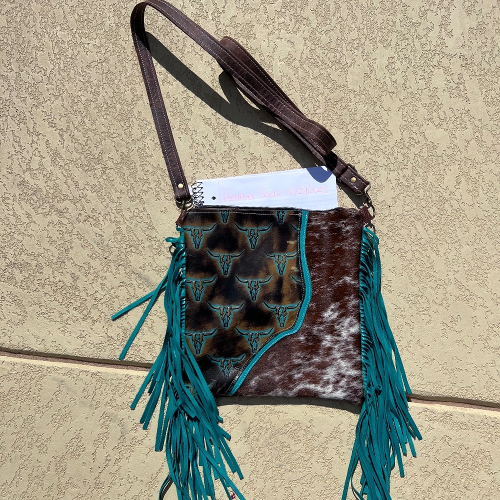 Dancing Cactus Designs Cowhide Crossbody Purse
